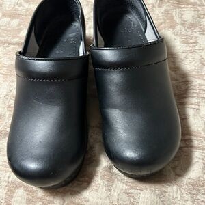 Dansko Black Leather Clogs